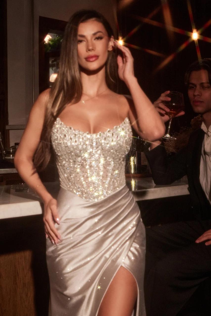 Silver Starlight Corset Gown